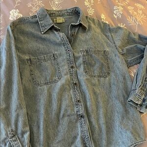 St. John's Bay Light Blue Denim Button-Down Shirt